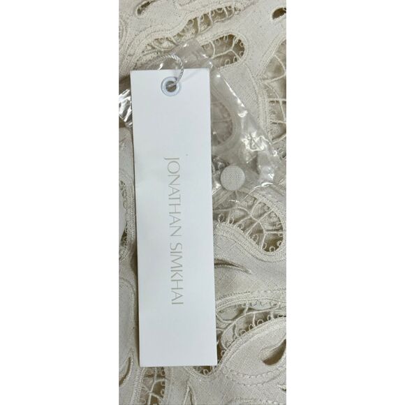 JONATHAN SIMKHAI LOCHLYN EMBROIDERED PAISLEY PUFF SLEEVE TOP in Ivory NWT Size S - Picture 8 of 10
